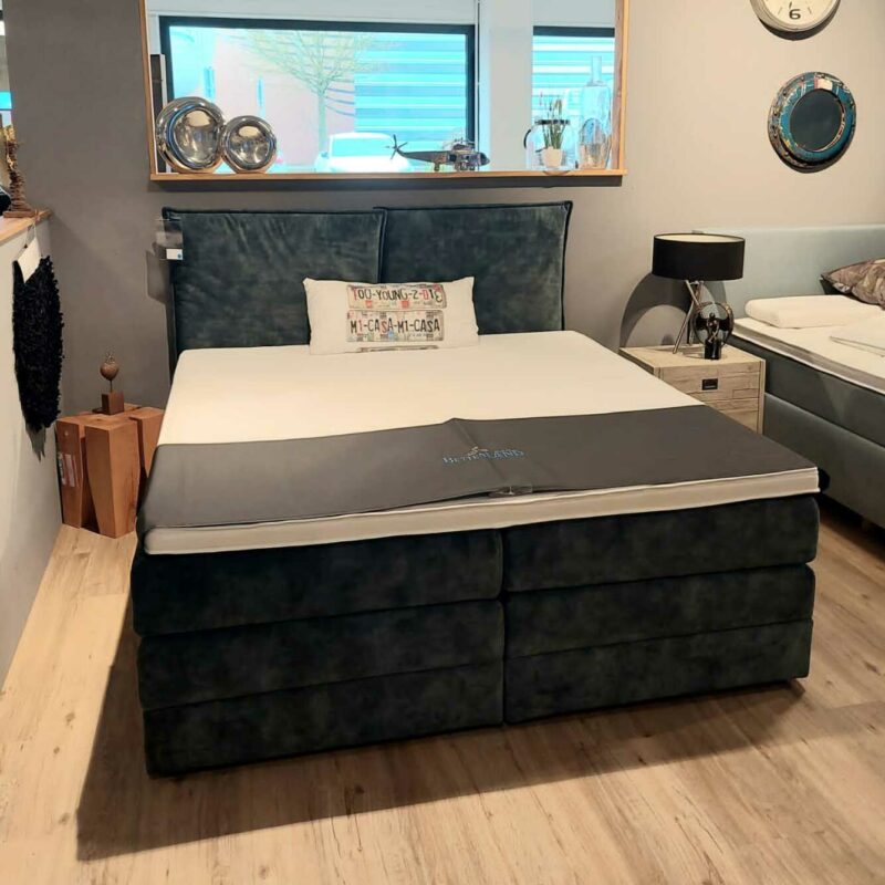 Ausstellungsstück: Boxspringbett Manhattan 180 x 200 cm mit verstellbaren Kopfteilen und Bettkasten