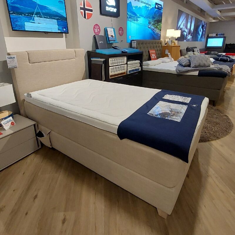 Ausstellungsstück: Svane® Zense Plus Premium 120×200cm motorisch verstellbar mit 6 cm Gelauflage und Embrace Latex Gel Topper