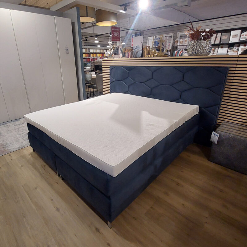 Ausstellungsstück: Boxspringbett Royal Evo 180x200cm 1000er Federkern inkl. Topper Combi Latex/HR-Kaltschaum mit No-Slip-Zip