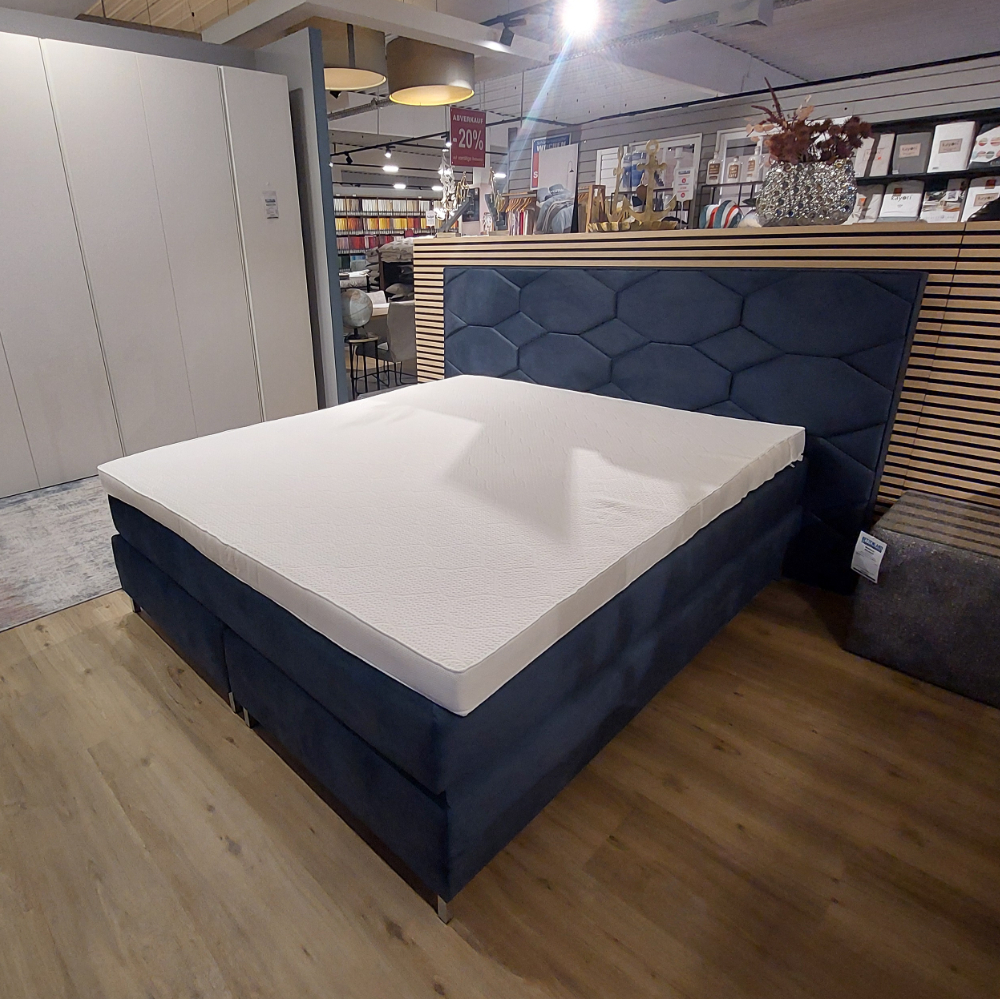 Ausstellungsstück: Boxspringbett Royal Evo 180x200cm 1000er Federkern inkl. Topper Combi Latex/HR-Kaltschaum mit No-Slip-Zip