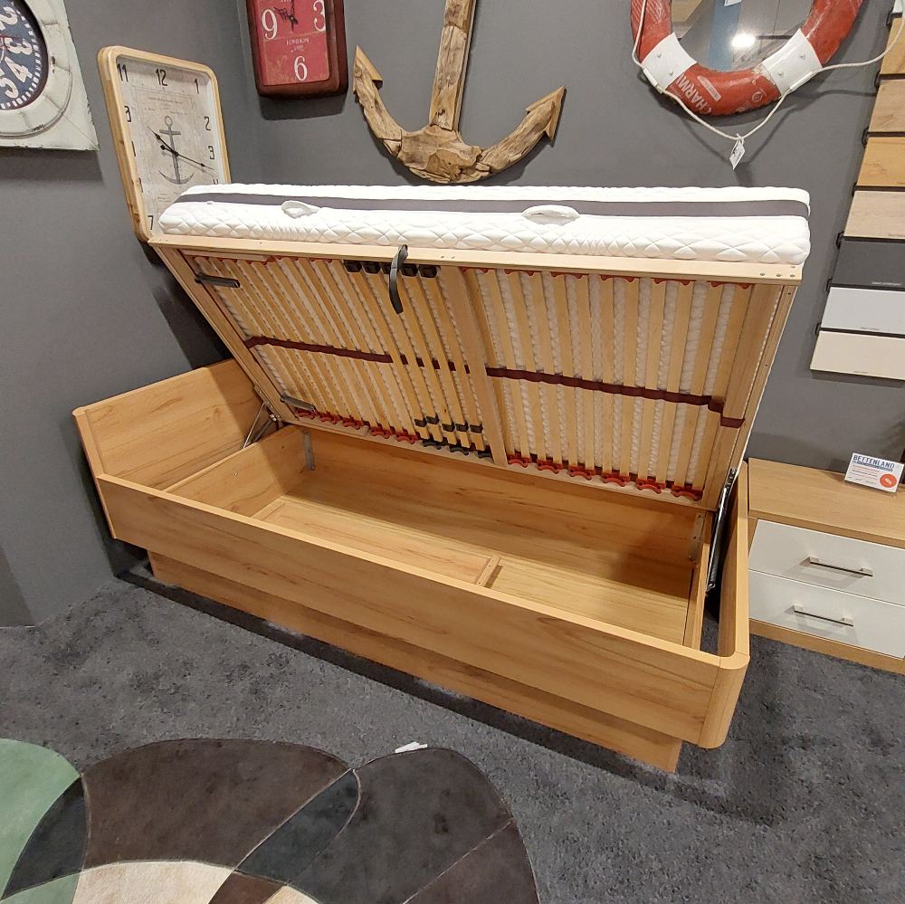 Ausstellungsstück: Bett Comfort 4 – 100x200cm inkl. Matratze Verona KS H2, Stauraum und Lattenrost mit manueller Kopfteilverstellung – Bild 2