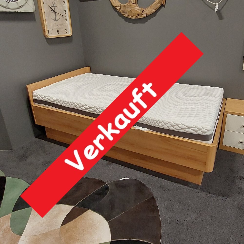 Ausstellungsstück: Bett Comfort 4 – 100x200cm inkl. Matratze Verona KS H2, Stauraum und Lattenrost mit manueller Kopfteilverstellung