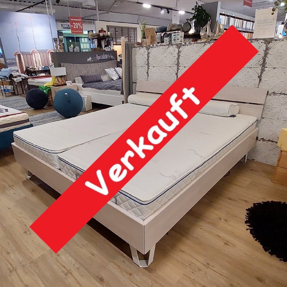 Ausstellungsstück: Hasena Bett Wood-Line Buche massiv weiß lasiert 180 x 200 cm